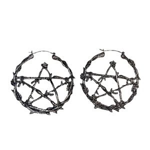 pentagram hoop earrings